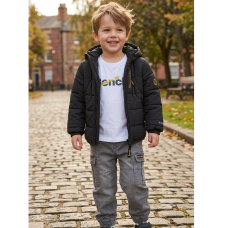J15563: Boys Bench Hooded Puffa Coat, Top & Cargo Jean Outfit (2-6 Years)